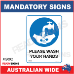 MANDATORY SIGN - MS092 - PLEASE WASH YOUR HANDS 